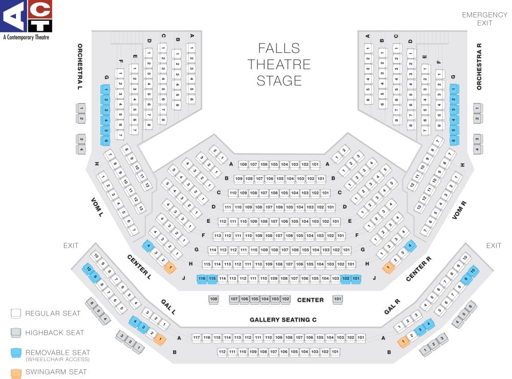 Act Theatre Seating Chart Seattle